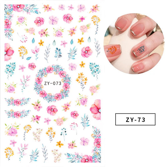 Nail Sticker Beautiful Flowers ZY073 Premier Nail Supply