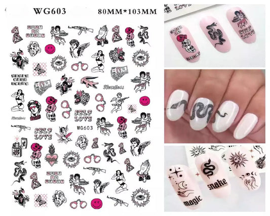 Nail Sticker Angles WG603 Premier Nail Supply