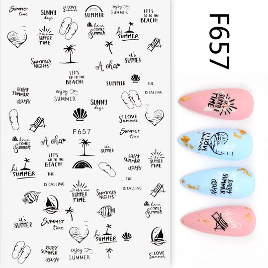 Nail Sticker Hello Summer F657 Premier Nail Supply