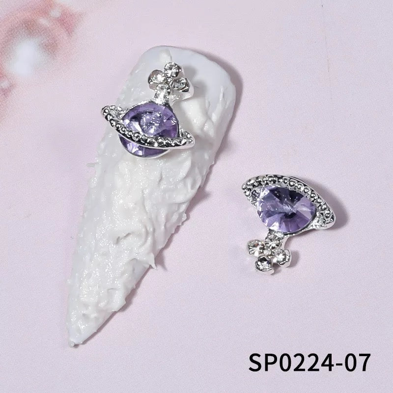 Planet 3D Rhinestone Nail Charm Decoration 6pcs Premier Nail Supply