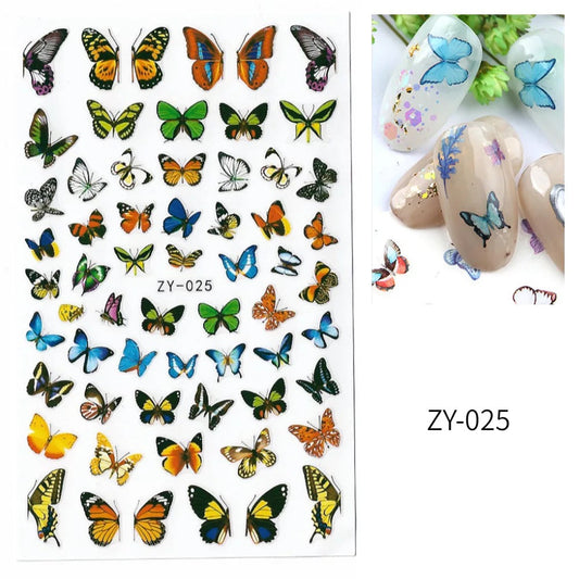 Nail Sticker Colorful Butterfly ZY025 Premier Nail Supply