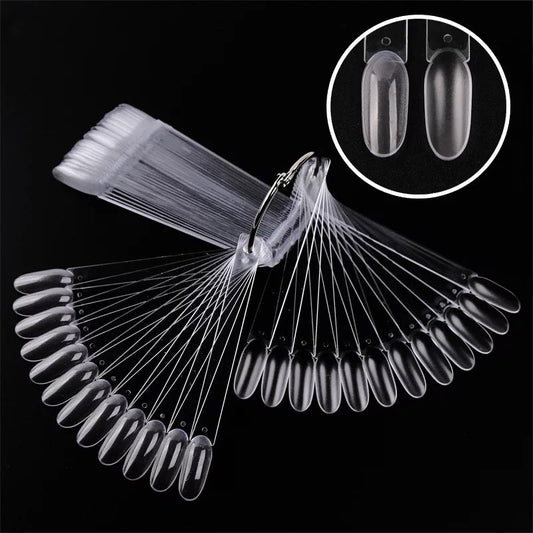 Oval Clear Nail Tips Sticks Plastic Nail Display Wheel 50 Pcs   #79190 Premier Nail Supply