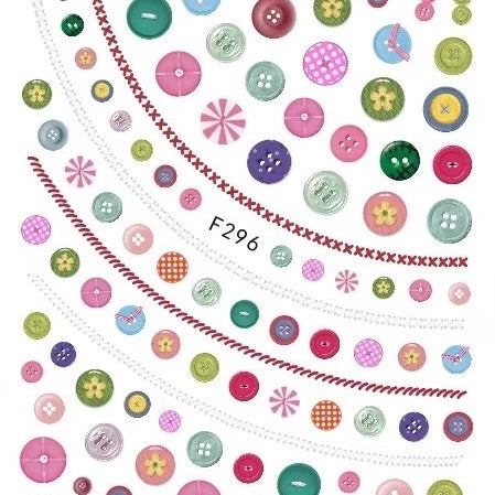 Nail Sticker Colorful Buttons Sticker - F296 Premier Nail Supply