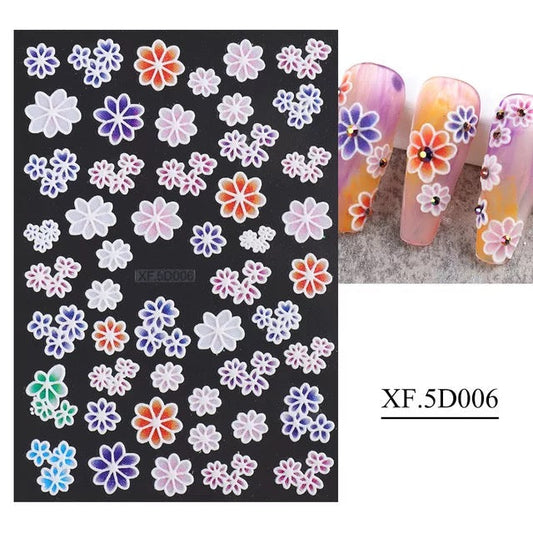 Nail Sticker Blooming Flowers 5D - XF5D006 Premier Nail Supply