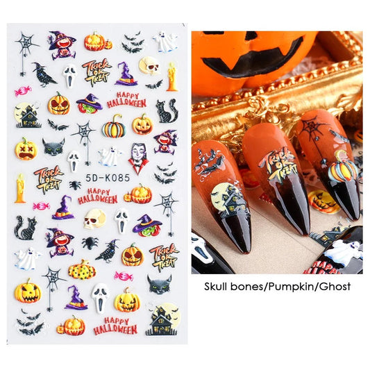 Nail Sticker Halloween Pumpkin 5D-K085 Premier Nail Supply