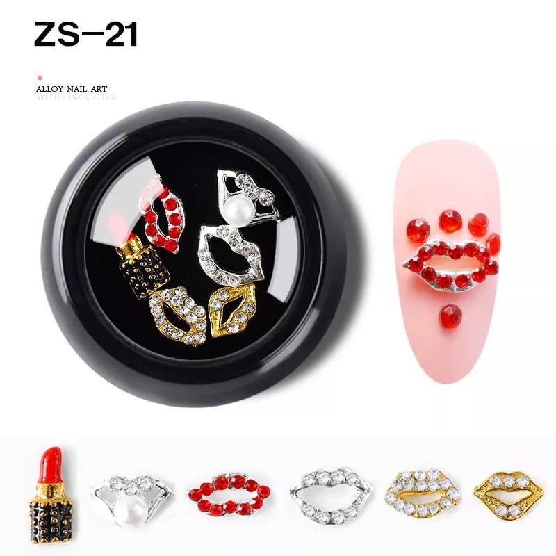 Nail Charm Alloy Luxury Diamonds Crystal 6pcs Mix ZS-21 Premier Nail Supply