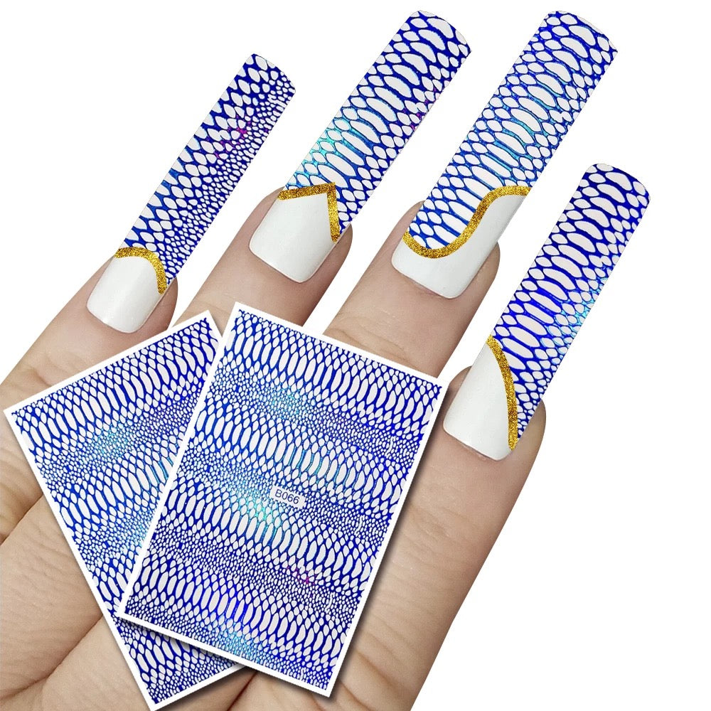 Nail Sticker Snakeskin Laser Blue B066 Premier Nail Supply