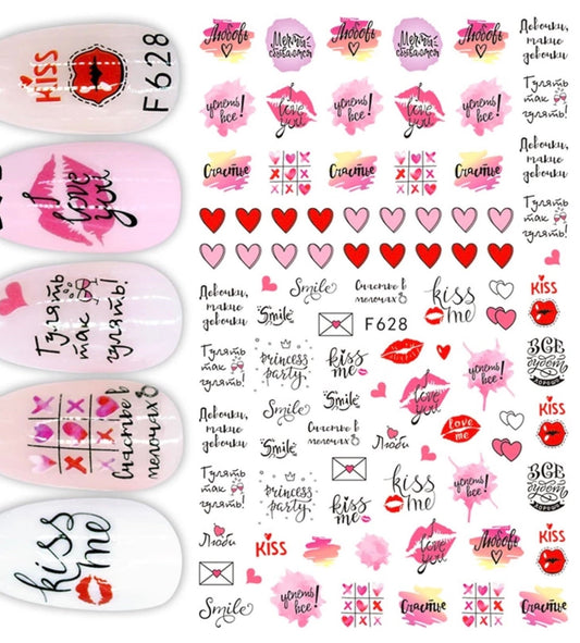 Nail Sticker Valentine - F628 Premier Nail Supply