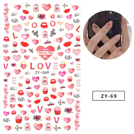 Nail Sticker Valentine Just Love ZY069 Premier Nail Supply