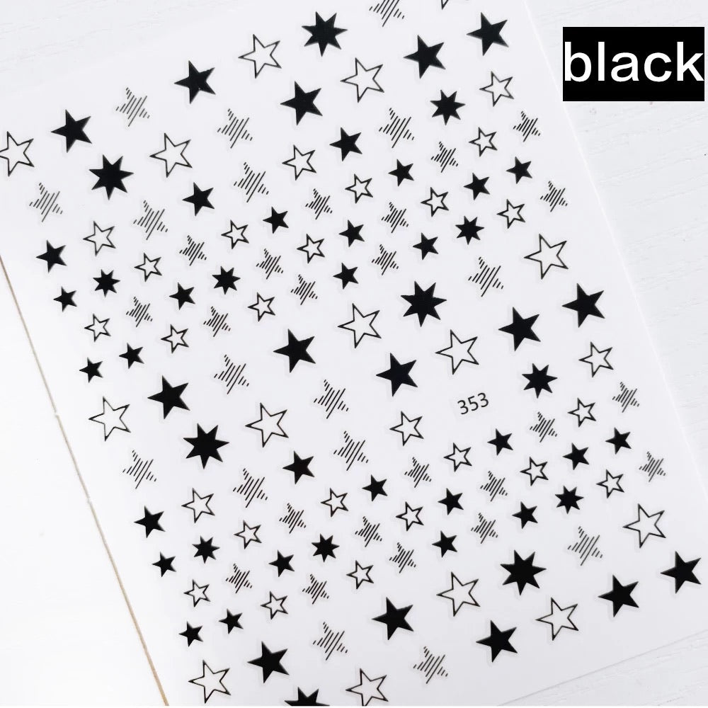Nail Sticker Star Black 353 Premier Nail Supply