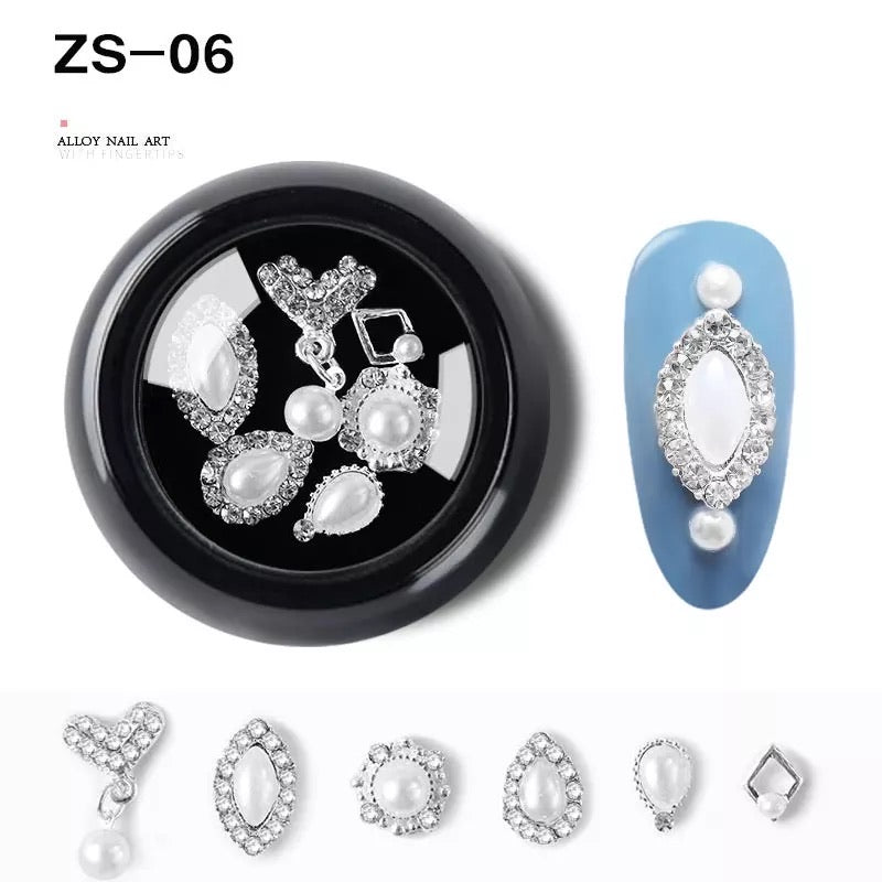 Nail Charm Alloy Luxury Diamonds Crystal 6pcs Mix ZS-06 Premier Nail Supply