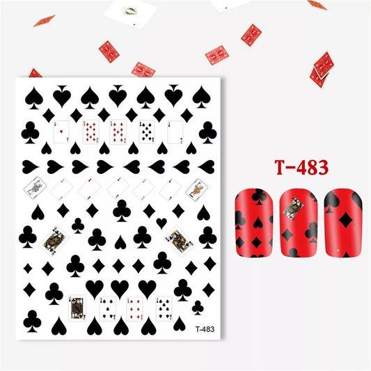 Nail Sticker Game Card Black T483 Premier Nail Supply
