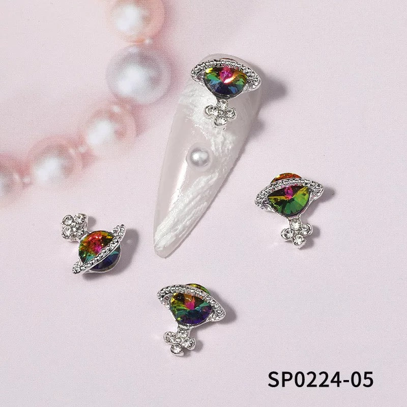 Planet 3D Rhinestone Nail Charm Decoration 6pcs Premier Nail Supply