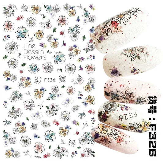 Nail Sticker Flowers F326 Premier Nail Supply