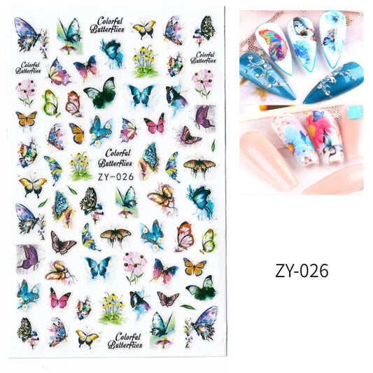 Nail Sticker Colorful Butterfly ZY026 Premier Nail Supply