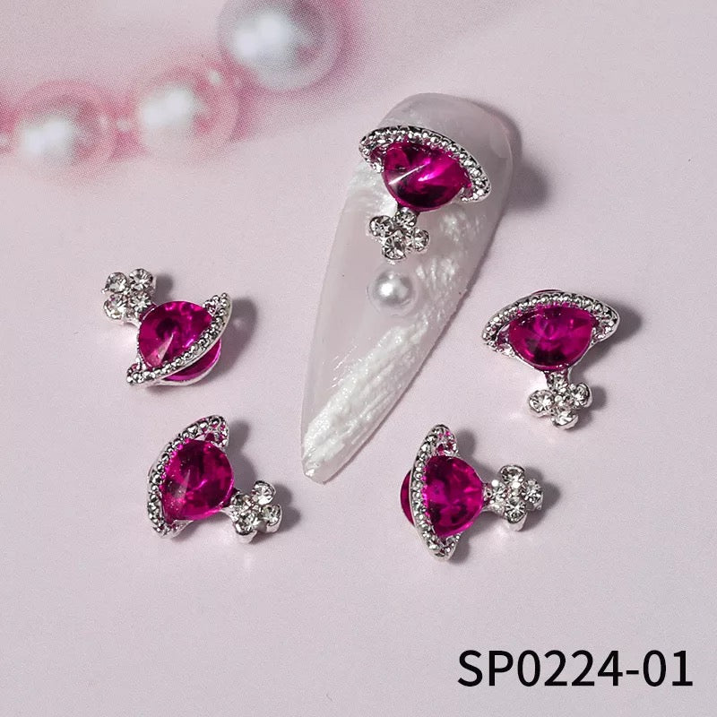 Planet 3D Rhinestone Nail Charm Decoration 6pcs Premier Nail Supply