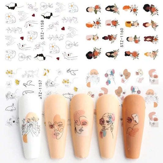 Nail Sticker She Loves Me Flowers STZ-1158 Premier Nail Supply