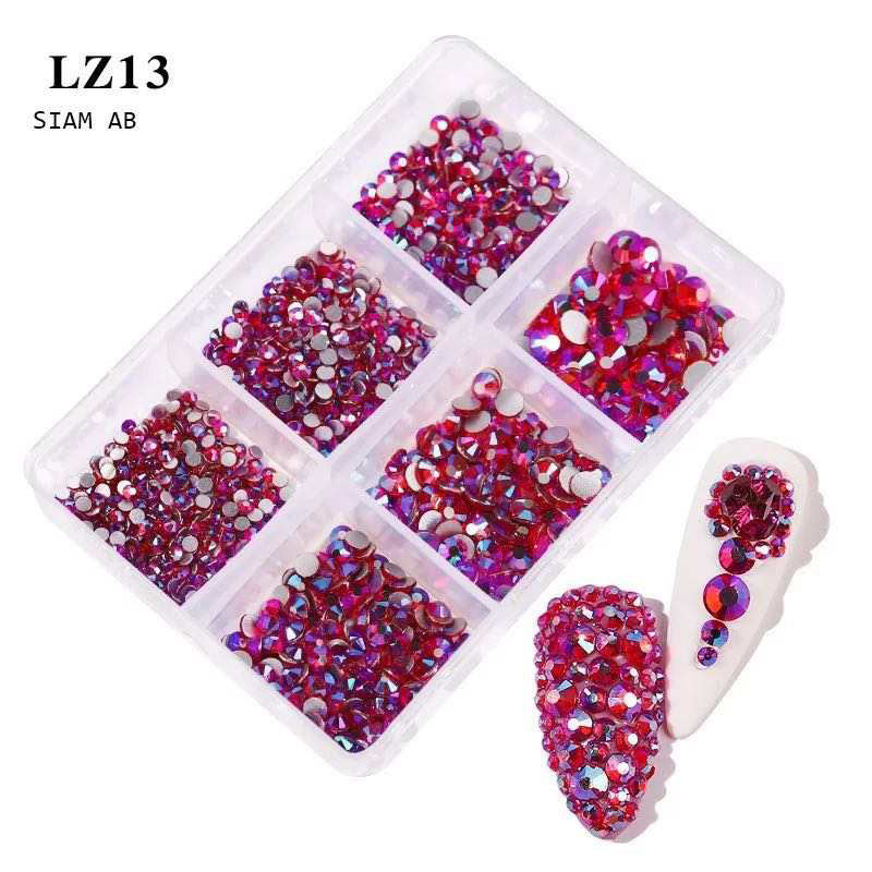 AB Siam Rhinestone Mix Size Nail Art Decoration LZ13 Premier Nail Supply