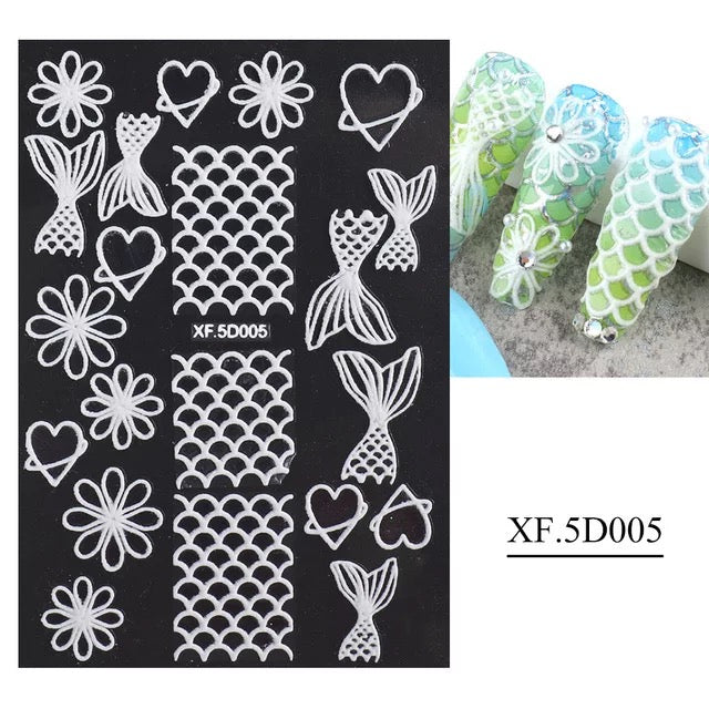 Nail Sticker Mermaid 5D - XF5D005 Premier Nail Supply