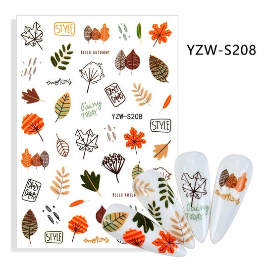 Nail Sticker Hello Autumn Leaf YZWS208 Premier Nail Supply