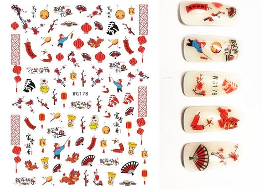 Nail Sticker Chinese New Year - WG178 Premier Nail Supply