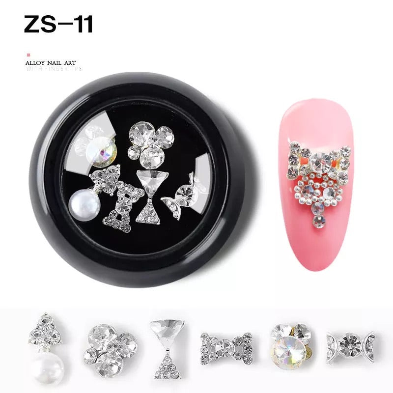 Nail Charm Alloy Luxury Diamonds Crystal 6pcs Mix ZS-11 Premier Nail Supply