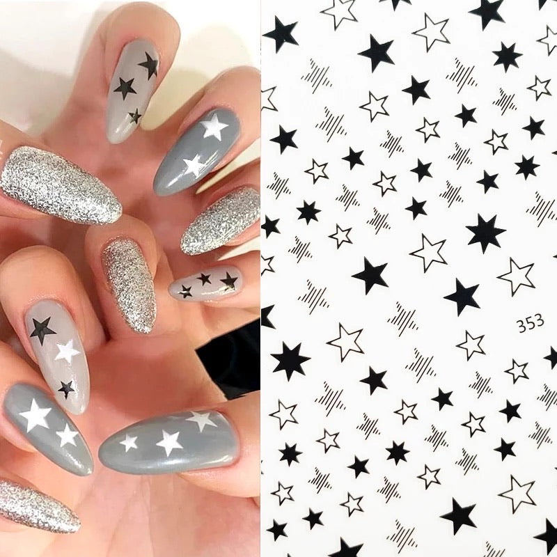 Nail Sticker Star Black 353 Premier Nail Supply