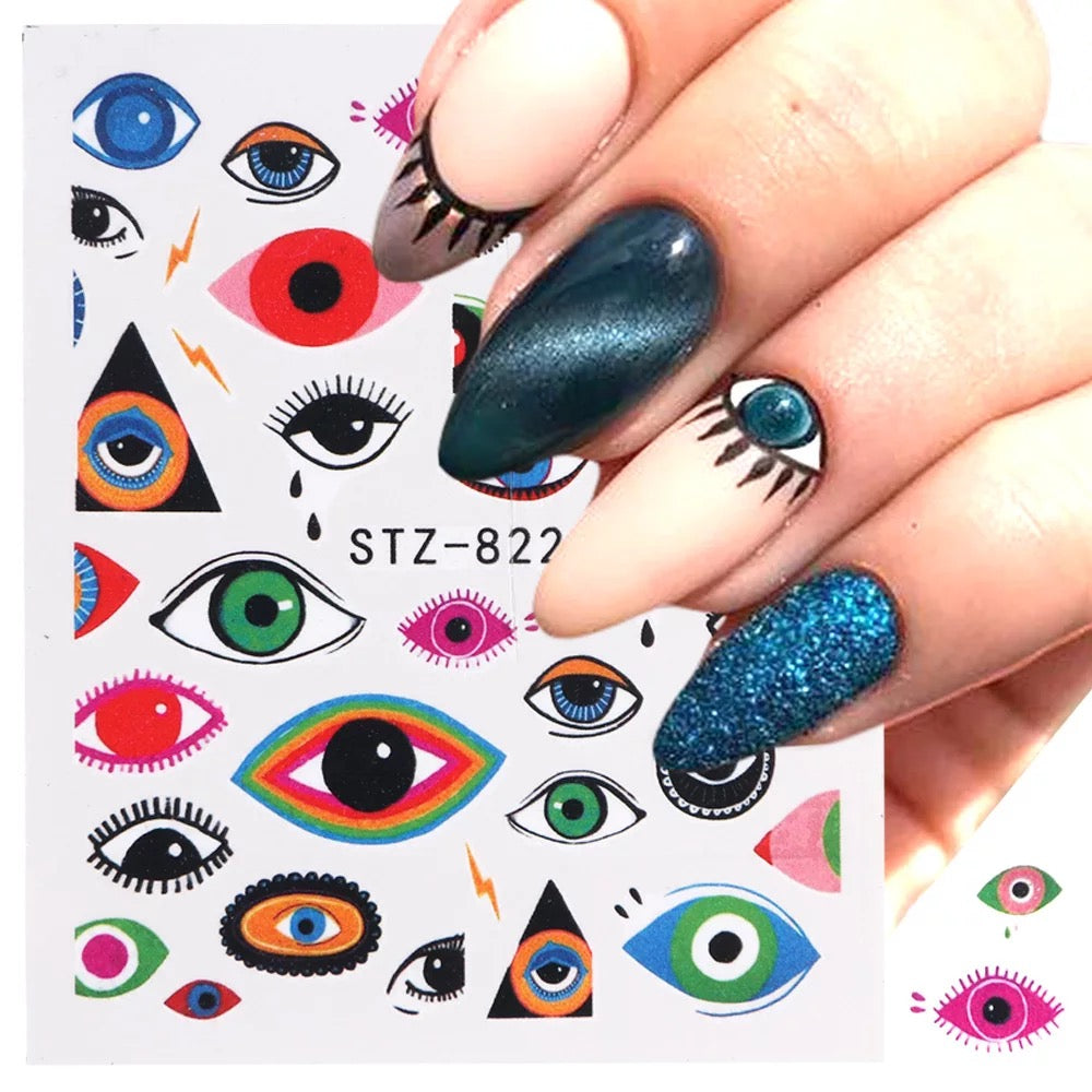 Nail Sticker Mix Colors Eyes STZ822 Premier Nail Supply