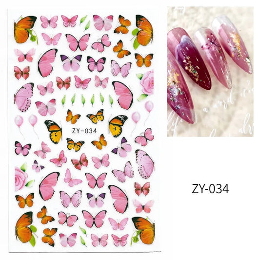 Nail Sticker Pink Butterfly ZY034 Premier Nail Supply