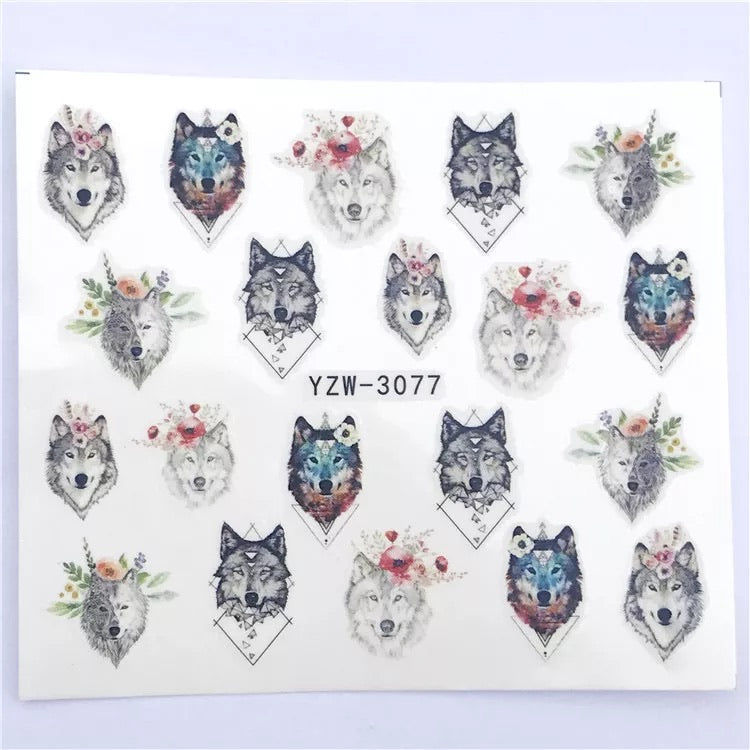 Nail Sticker Wolf- YZW3077 Premier Nail Supply