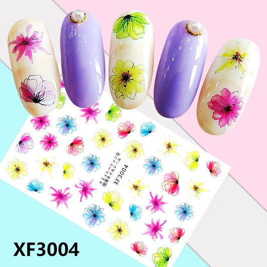 Nail Sticker Spring Flowers XF3004 Premier Nail Supply
