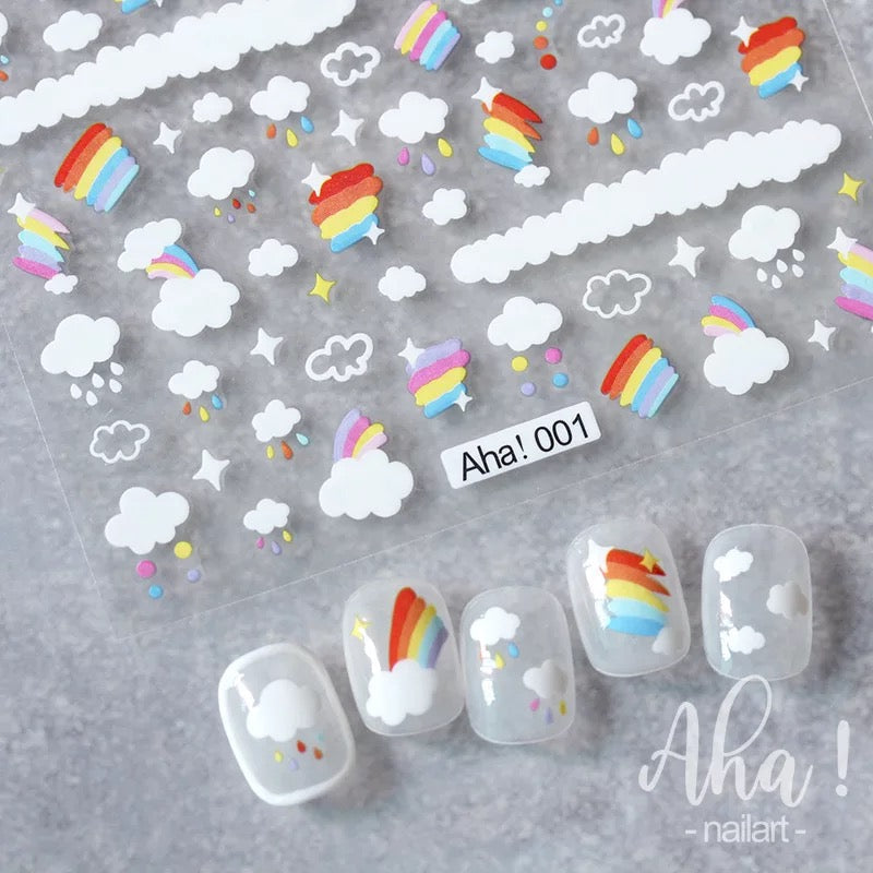 Nail Sticker Rainbow & Clouds AHA001 Premier Nail Supply