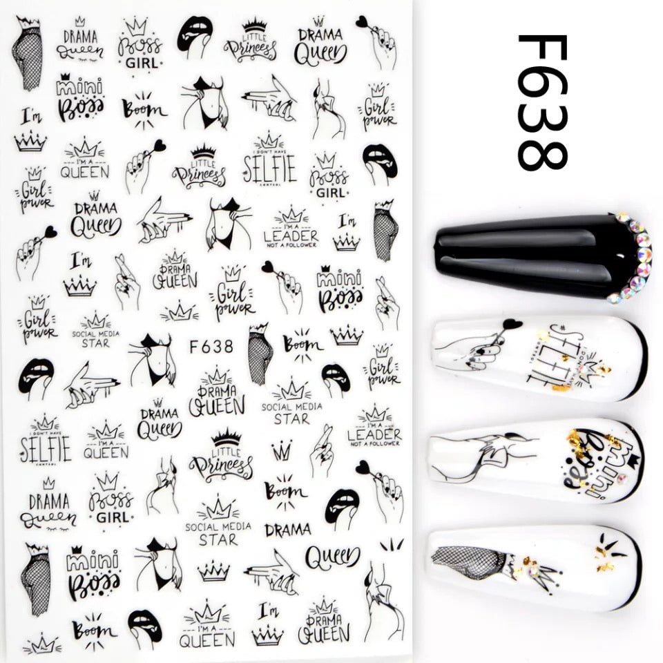 Nail Sticker Drama Queen F638 Premier Nail Supply