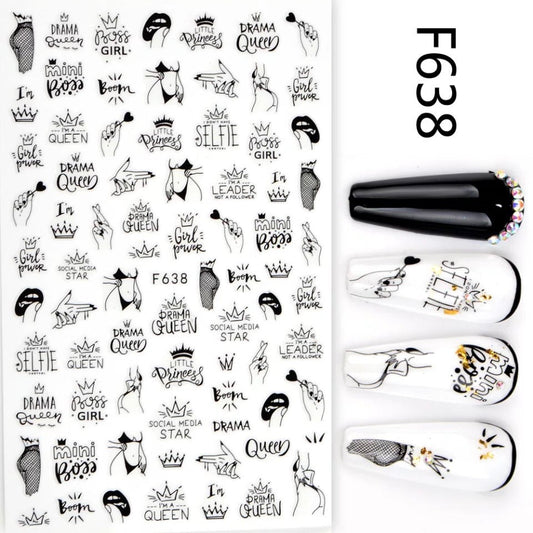 Nail Sticker Drama Queen F638 Premier Nail Supply