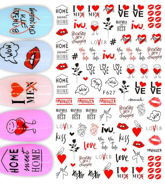 Nail Sticker Valentine Day - F627 Premier Nail Supply