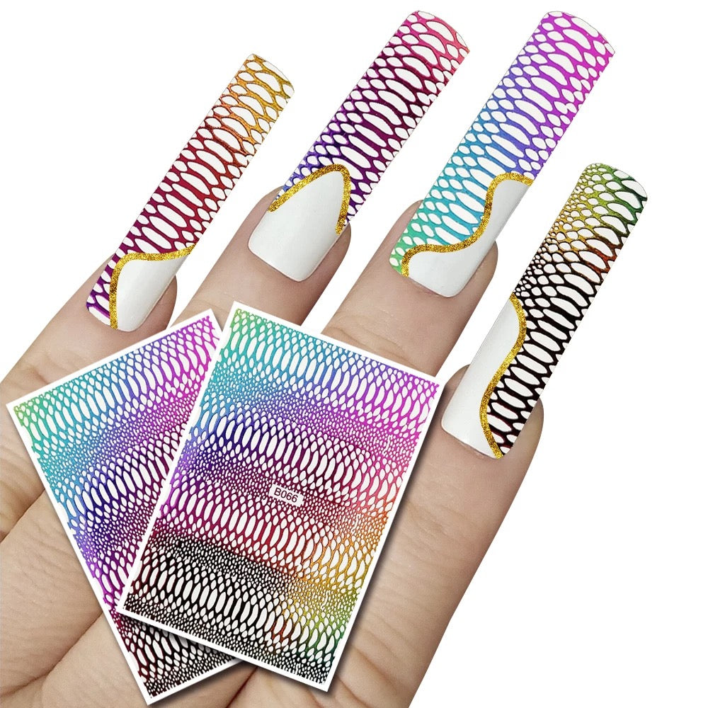 Nail Sticker Snakeskin Laser Rainbow B066 Premier Nail Supply