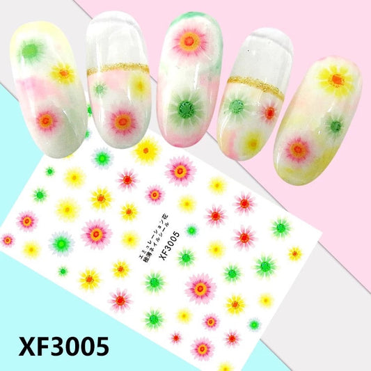 Nail Sticker Spring Flowers XF3005 Premier Nail Supply