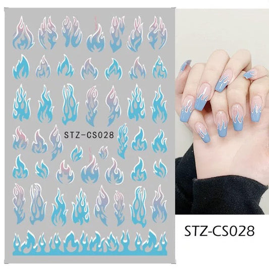 Nail Sticker Blue Frames STZCS028 Premier Nail Supply