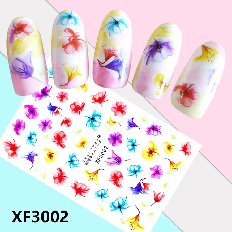 Nail Sticker Spring Flowers XF3002 Premier Nail Supply