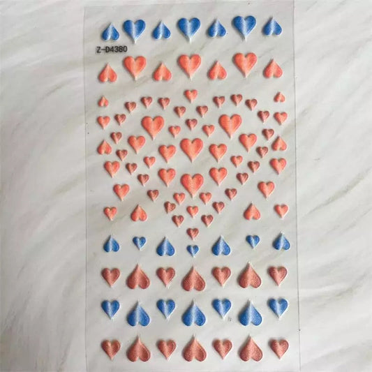 Nail Sticker Heart Red & Blue 5D - ZD4380 Premier Nail Supply