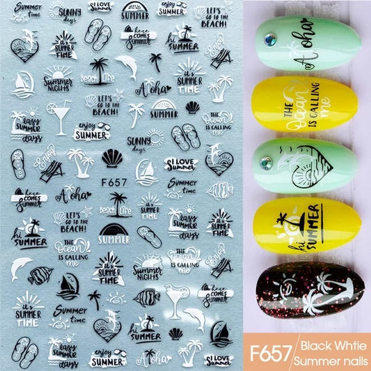 Nail Sticker Beach Theme F657 Premier Nail Supply