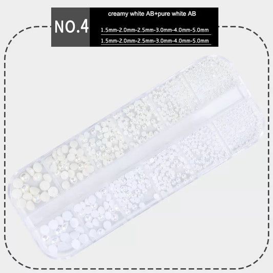 Nail Charm Creamy White & Pure White Peals - # CWPW4 Premier Nail Supply