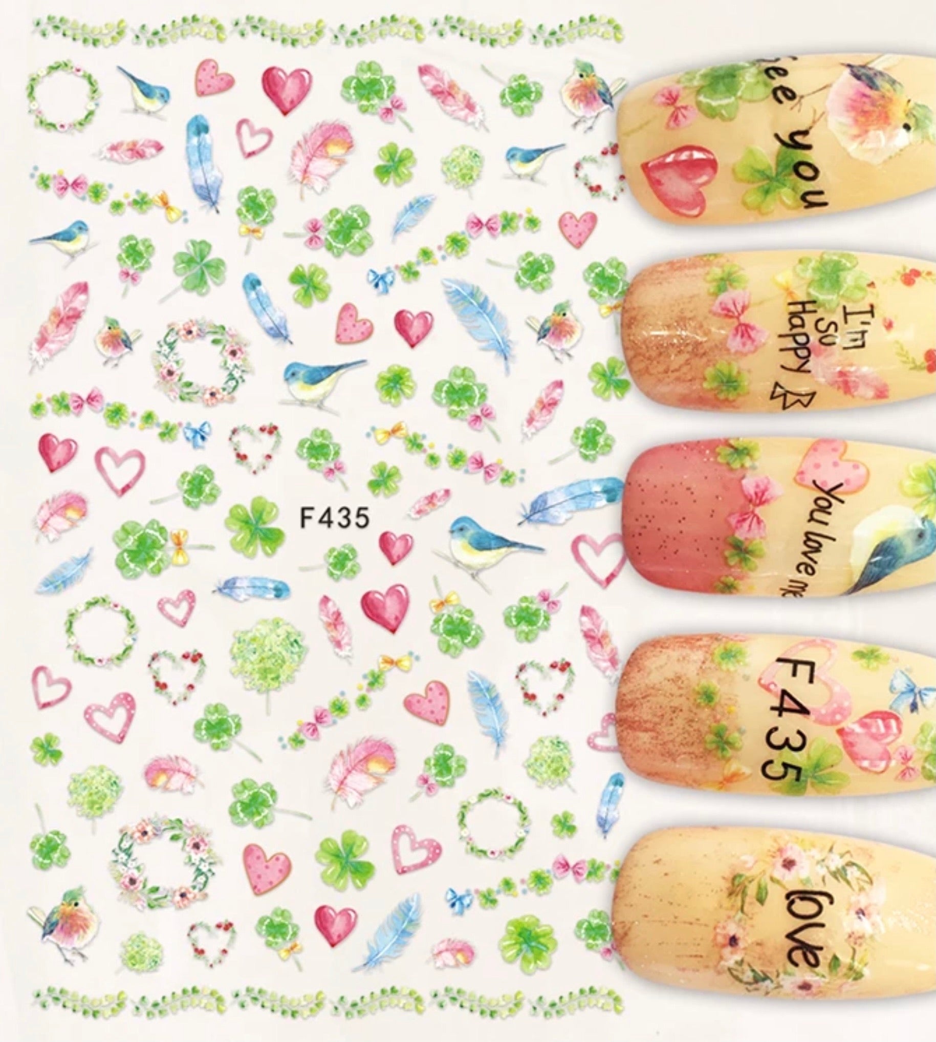 Nail Sticker Lucky Four Leaf - F435 Premier Nail Supply