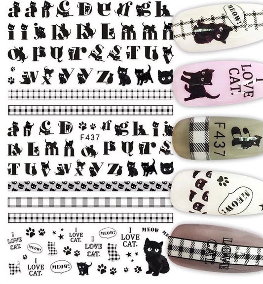 Nail Sticker Alphabet Cat - F437 Premier Nail Supply