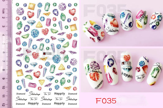 Nail Sticker Shining Diamond F035 Premier Nail Supply