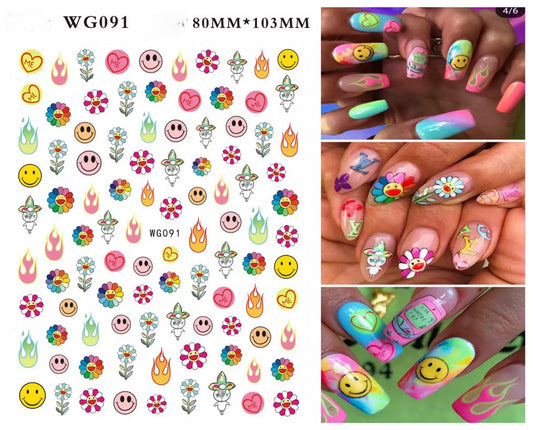 Nail Sticker Happy Face WG091 Premier Nail Supply