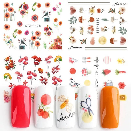 Nail Sticker Birds N Bees Flower STZ-1178 Premier Nail Supply