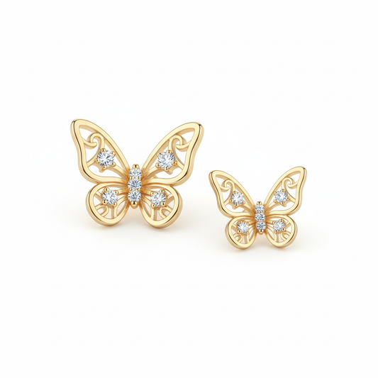 Nail Charm Gold Butterfly 3 Diamond 2 pcs/bag Beyond Beauty Page