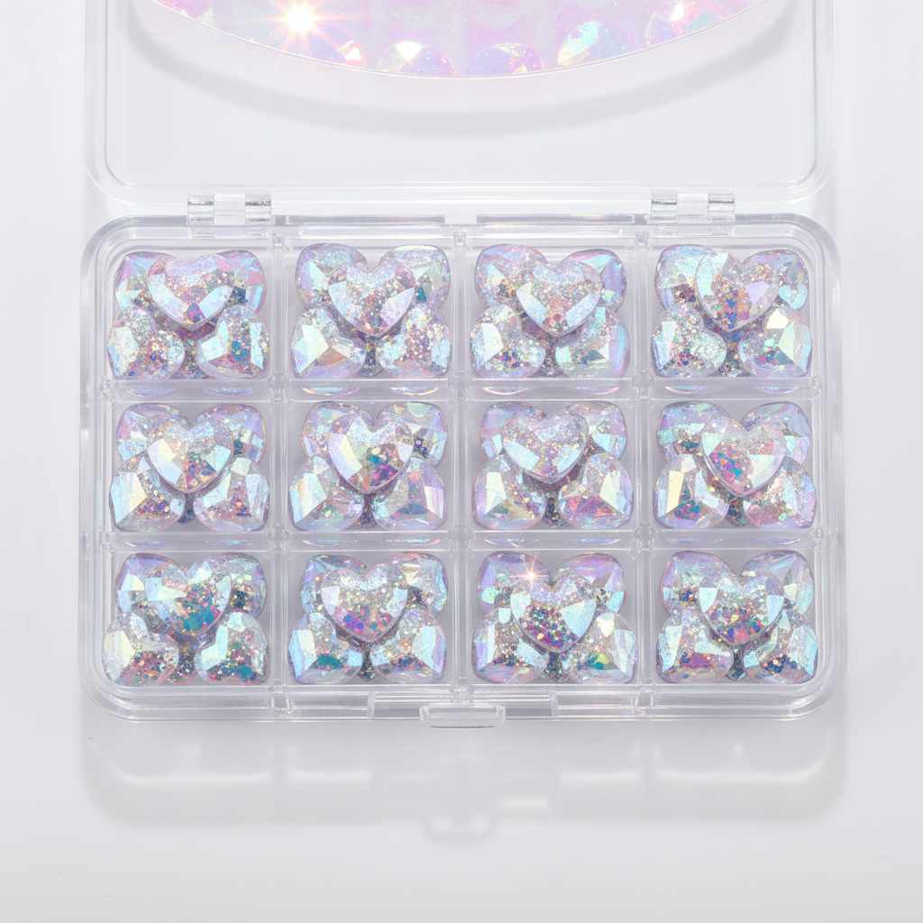 Nail Charm Heart 5D Unicorn Color 12Grits/Box Beyond Beauty Page