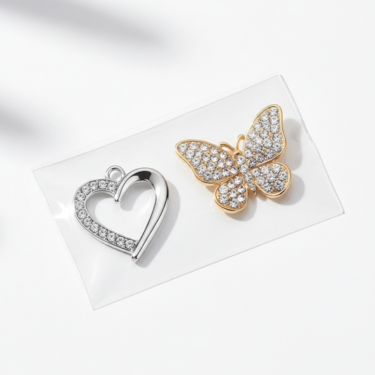 Nail Charm Heart Butterfly Diamond 2pcs/bag Beyond Beauty Page